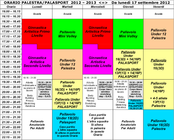 OrarioPalestra Palasport2012-2013 Dal17set