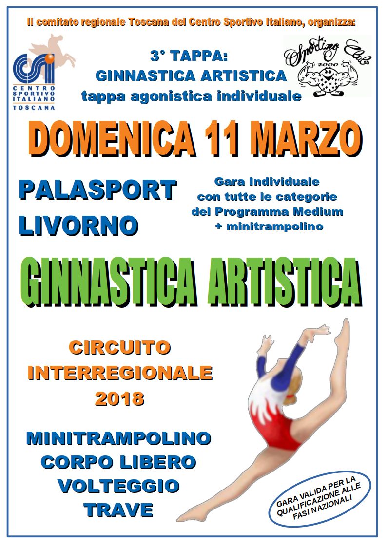 Volantino GaraRegionaleIndividualeGinnasticaArtistica Livorno 11mar2018