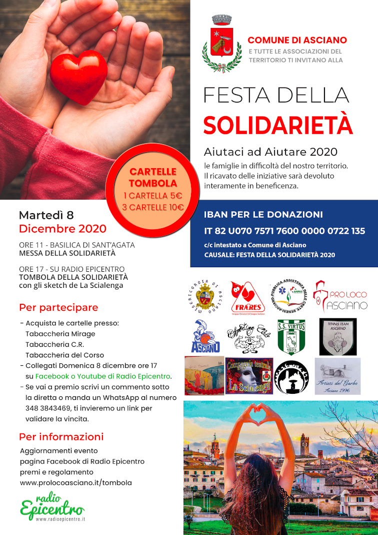 Anno 2020-2021 - Feste della solidarietà - Dicembre 2020 - Messa delle Associazioni e Tombola Online