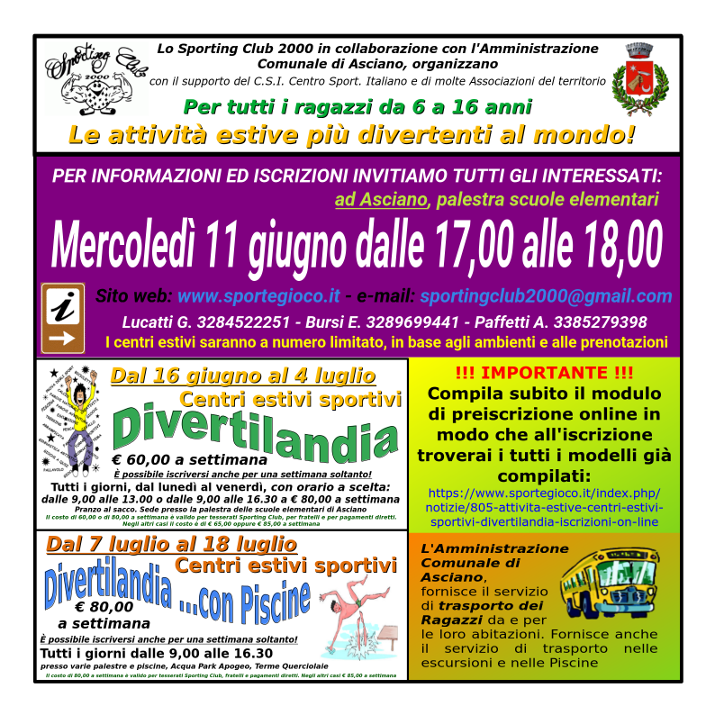 AttivitaEstive2025 ImmaginePostEvento LocandinaIscrizioniPerFacebook ProssimeIscrizioni 714x264 mer11giu2025 Quadrata