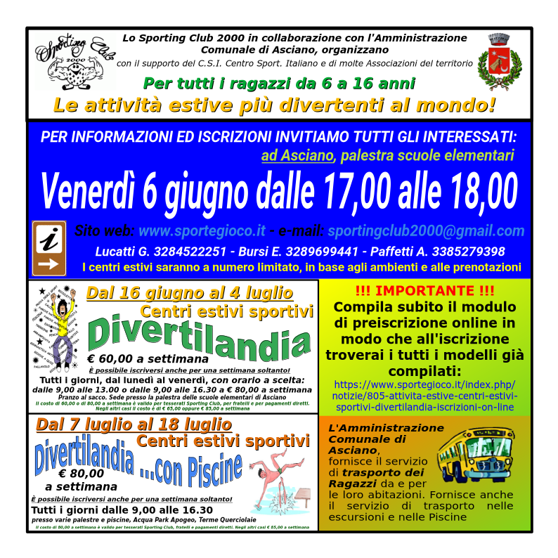 AttivitaEstive2025 ImmaginePostEvento LocandinaIscrizioniPerFacebook ProssimeIscrizioni 714x264 lun26mag2025 Quadrata