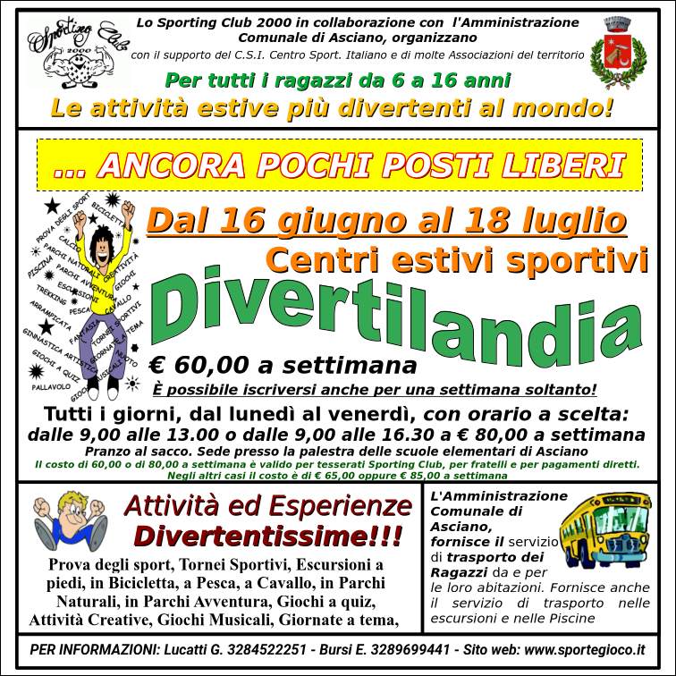 Volantino Attivita Estive 2025 Ancora Pochi Posti Liberi