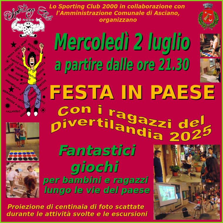 Volantino Divertilandia FestaInPaese MercolediDiAsciano 03lug2024