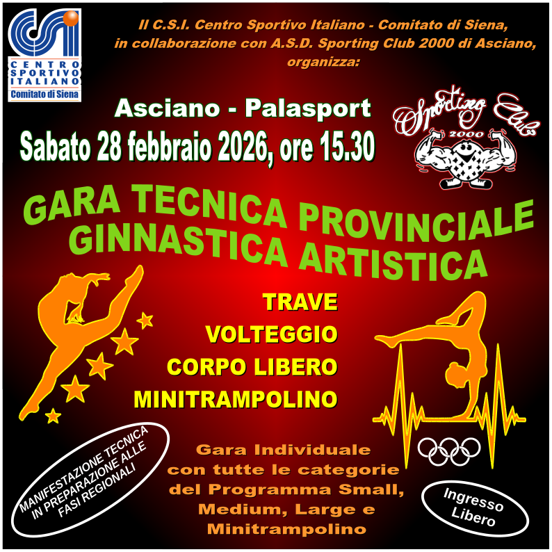 Volantino EventoFacebook ManifestazioneTecnicaGinnasticaArtistica Asciano 28feb2026