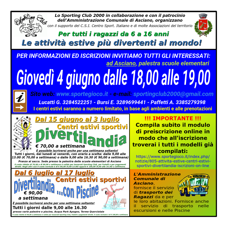 AttivitaEstive2026 ImmaginePostEvento LocandinaIscrizioniPerFacebook ProssimeIscrizioni 714x264 gio04giu2026 Quadrata
